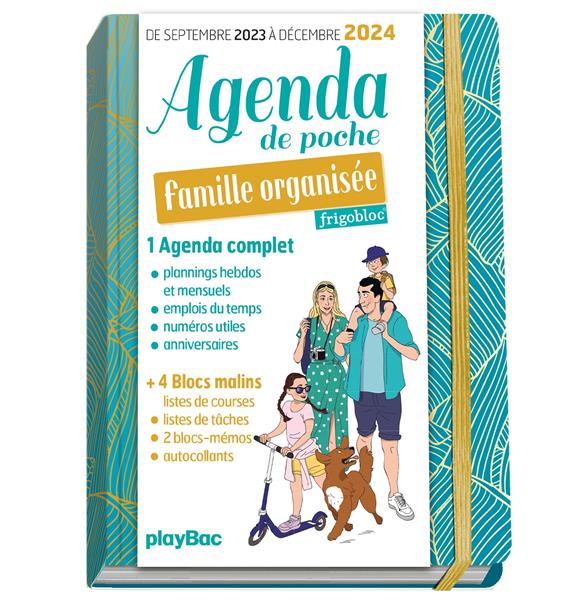 AGENDA DE POCHE 2024 DE LA FAMILLE ORGANISEE - BLEU (DE SEPT. 2023 A DEC.  2024) - AGENDA - La Preface