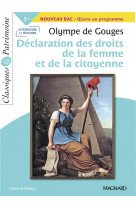 La declaration des droits de la femme et de la citoyenne - classiques et patrimoine