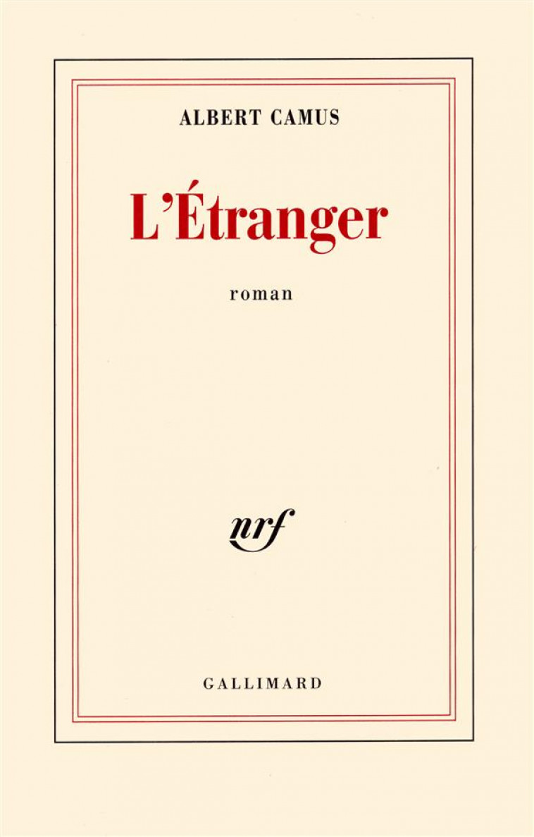 L-ETRANGER - CAMUS ALBERT - GALLIMARD